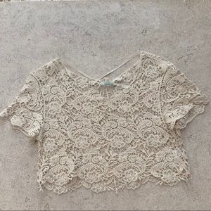 Cream Lace Top